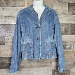 Gap stretch Y2K blue jean jacket short collared | Sz 12